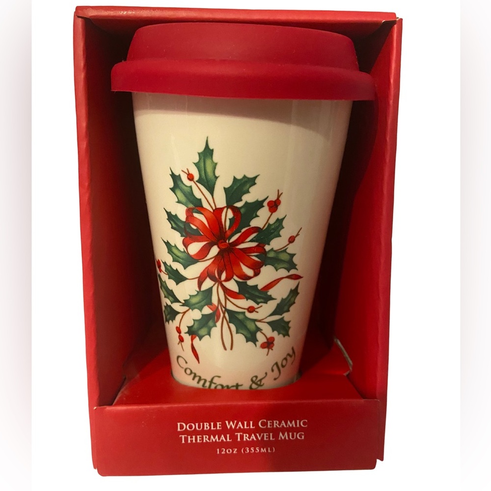 🎄 Lenox Comfort & Joy Holiday Thermal Travel Mug (12oz) 🎁